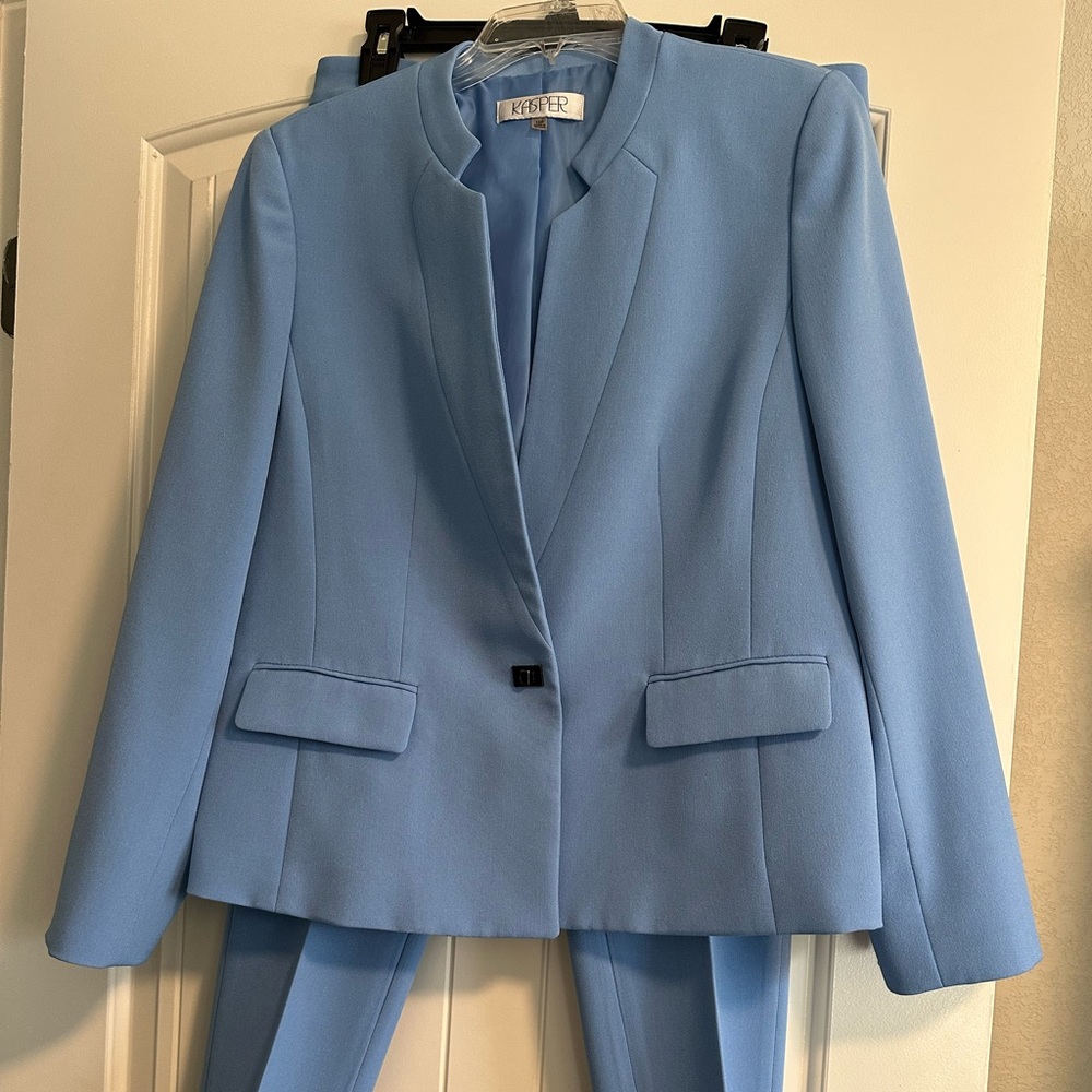 Light Blue Women’s Kasper 2-Piece Suit - Jacket is  12P and Slacks are 10P